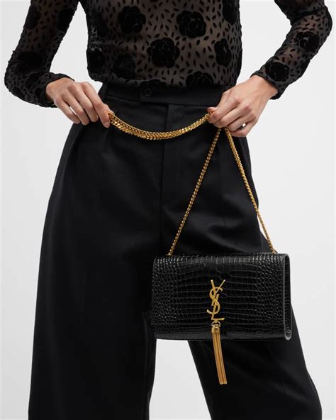 ysl medium kate tassel croc embossed|KATE MEDIUM TASSEL IN CROCODILE.